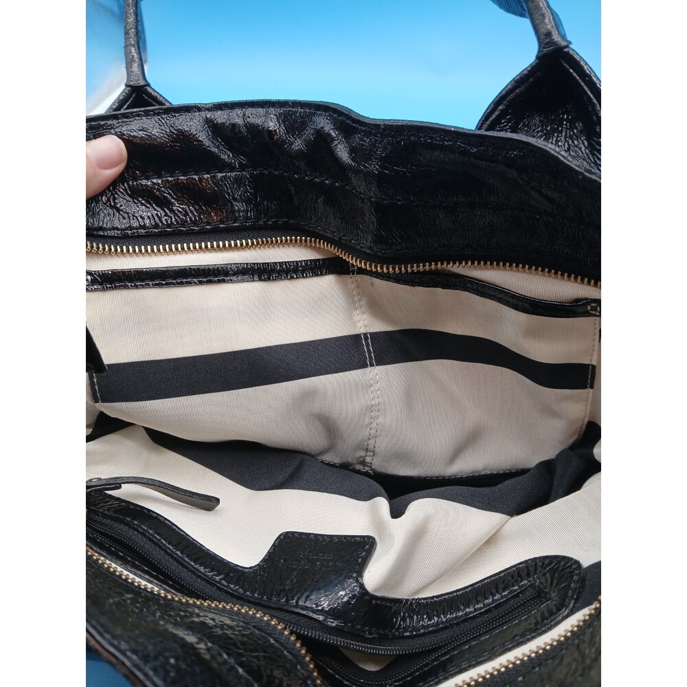 Kate Spade New York Glossy Patent Leather Handbag Black w Shoulder & Tote Straps - Picture 8 of 16